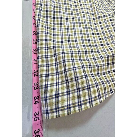 Peter Millar Button Down Mens XL Olive Green Checks Plaid Long Sleeve Business - Picture 9 of 10